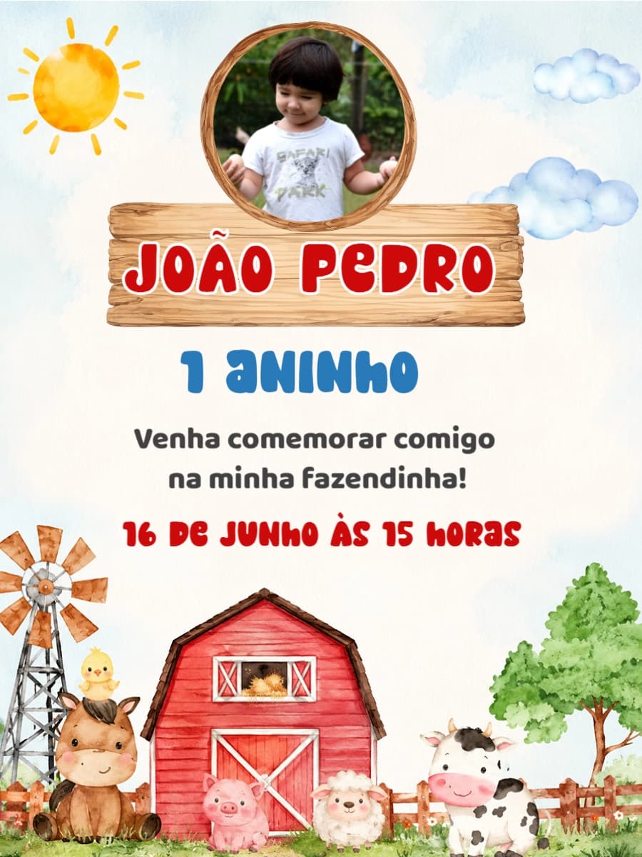 1 aninho do João Pedro